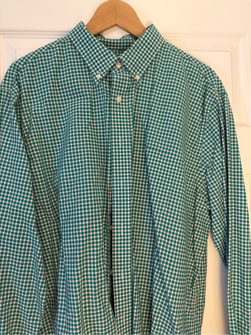 Men's Jos. A. Bank Executive Green Gingham Button-Down Shirt